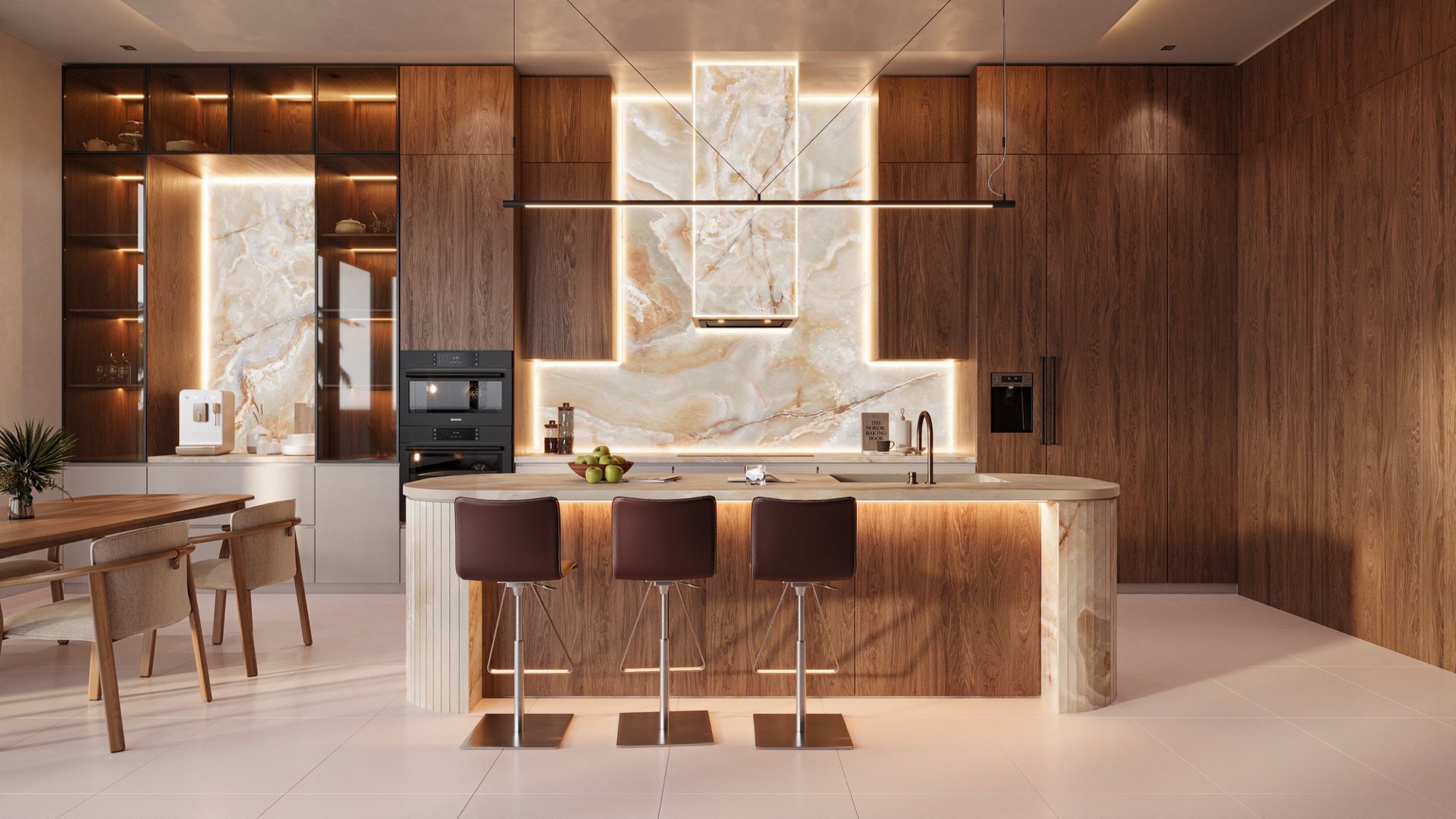 RAL 7030 // OAK MARBLE BATHROOM